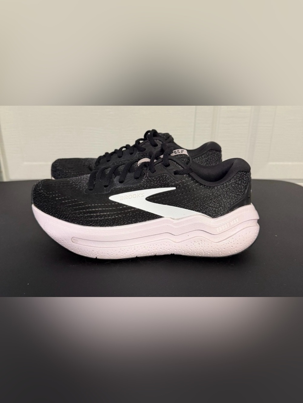 Brooks Women’s Ghost Max 2 Running Shoes — Black with Light Pink Midsole - Picture 3 of 6